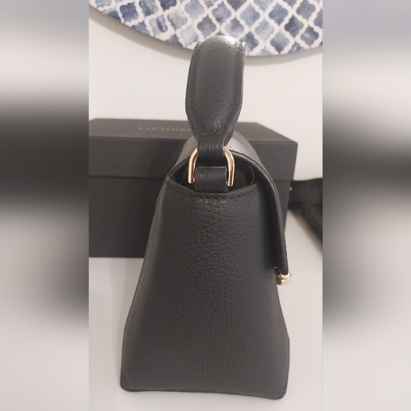 Strathberry Black Leather Mosiac Nano Tote - Picture 7 of 12